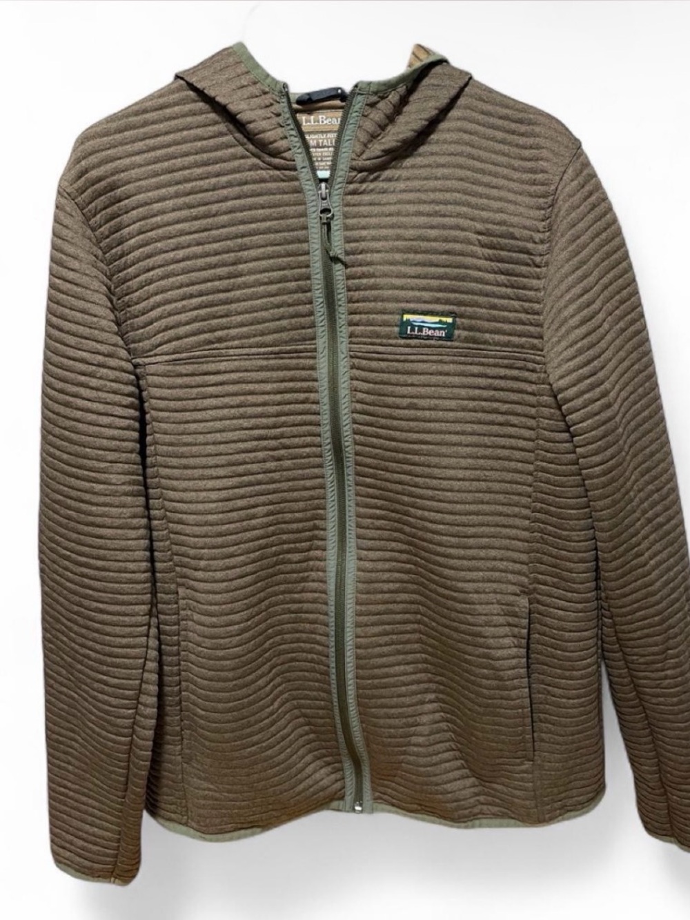 L.L. Bean Olive Green Airlight Zip Up Coat